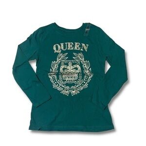 NWOT The Children’s Place Green Gold Queen Crown Crewneck Tee T-Shirt Top New